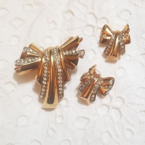 𝅺rare 1934 B.A. BALLOU Rhinestone Demi Parure - Picture 2 of 5